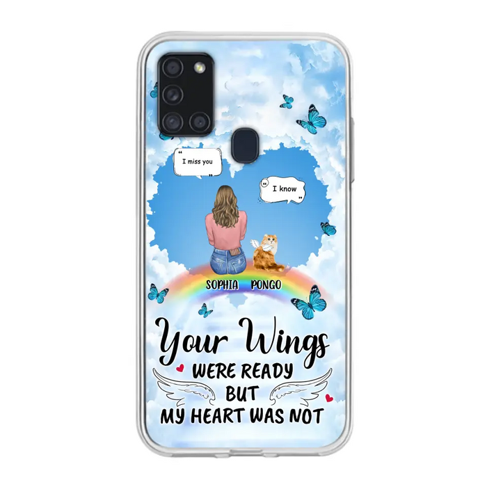 Personalized Memorial Pet Phone Case - Gift Idea For Dog/Cat/Rabbits Owners - Upto 3 Pets - Your Wings Were Ready But My Heart Was Not - Case For iPhone/Samsung