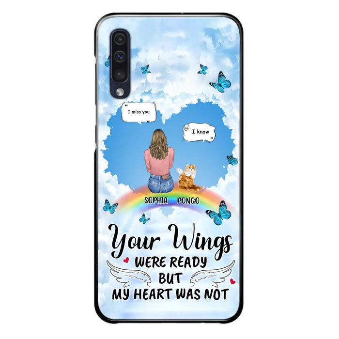 Personalized Memorial Pet Phone Case - Gift Idea For Dog/Cat/Rabbits Owners - Upto 3 Pets - Your Wings Were Ready But My Heart Was Not - Case For iPhone/Samsung