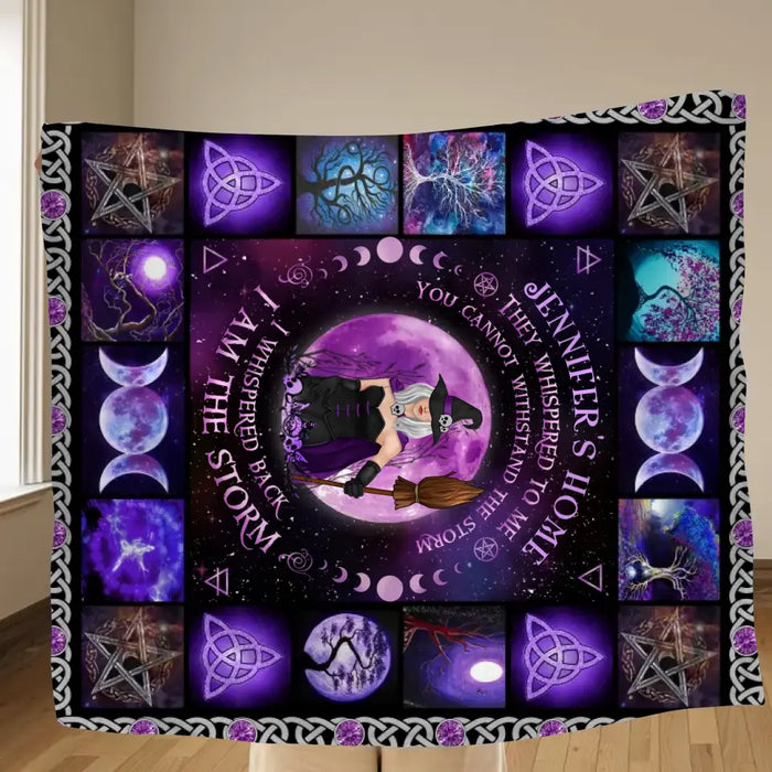 Personalized Witch Quilt/Single Layer Fleece Blanket - Halloween Gift Idea For Witch Lovers - I Am The Storm