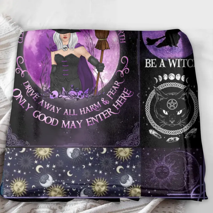 Personalized Witch Quilt/Single Layer Fleece Blanket - Halloween Gift Idea For Witch Lovers - Smoke Of Air And Fire And Earth