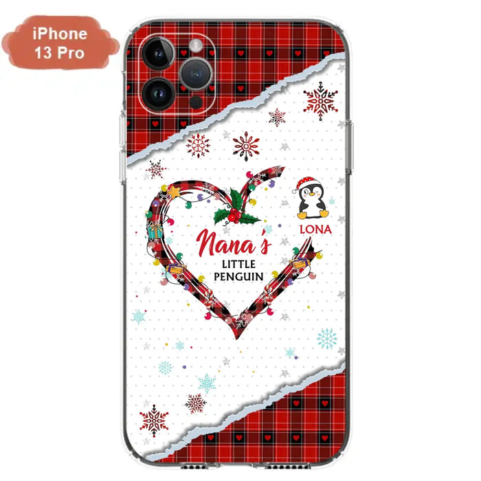 Personalized Christmas Nana Phone Case - Gift Idea For Grandma - Upto 10 Penguins -  Case For iPhone/Samsung