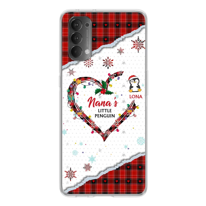 Personalized Christmas Nana Phone Case - Gift Idea For Grandma - Upto 10 Penguins - Case For Oppo/Xiaomi/Huawei