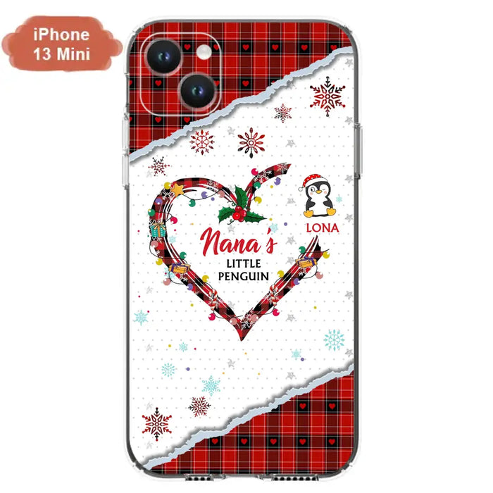 Personalized Christmas Nana Phone Case - Gift Idea For Grandma - Upto 10 Penguins -  Case For iPhone/Samsung