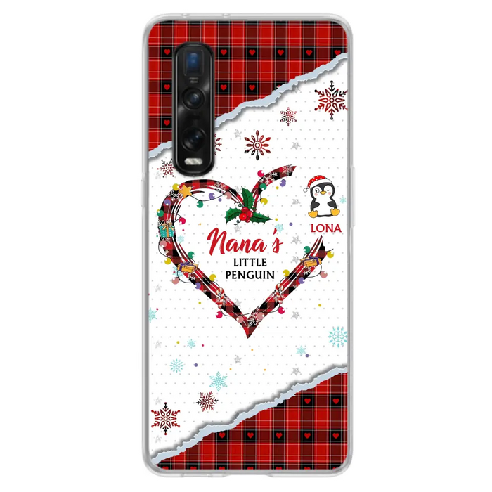 Personalized Christmas Nana Phone Case - Gift Idea For Grandma - Upto 10 Penguins - Case For Oppo/Xiaomi/Huawei