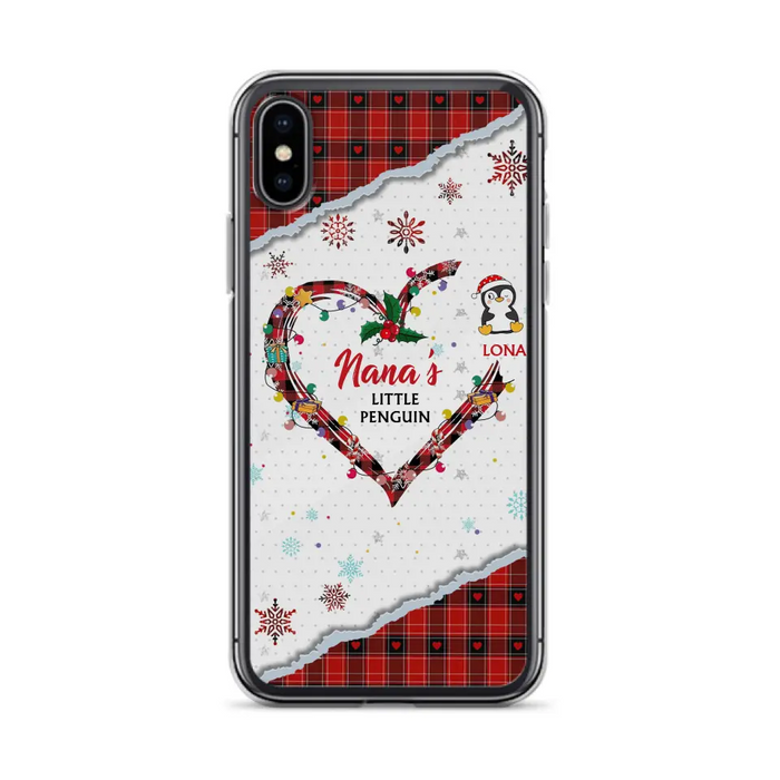 Personalized Christmas Nana Phone Case - Gift Idea For Grandma - Upto 10 Penguins -  Case For iPhone/Samsung