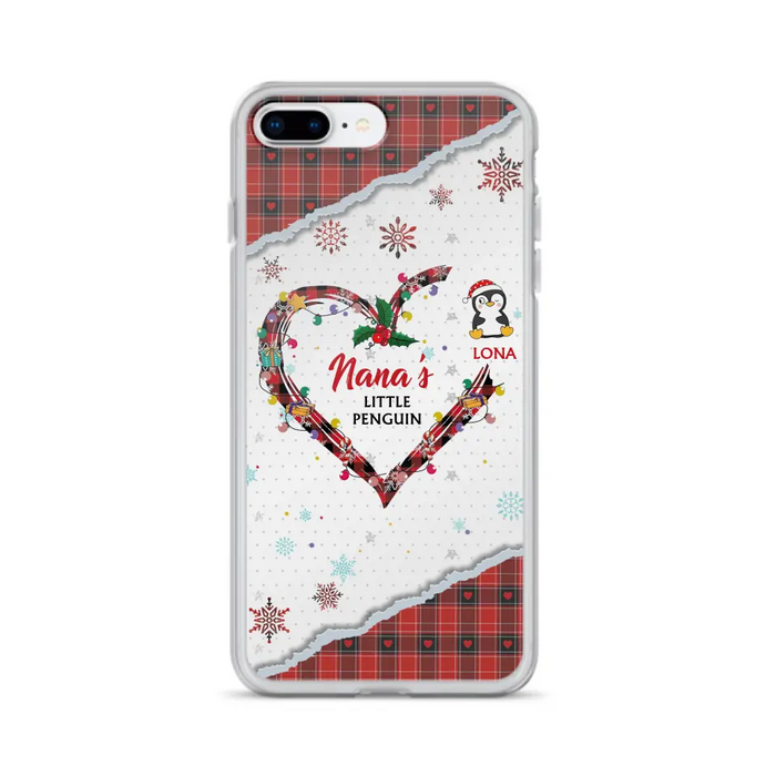 Personalized Christmas Nana Phone Case - Gift Idea For Grandma - Upto 10 Penguins -  Case For iPhone/Samsung