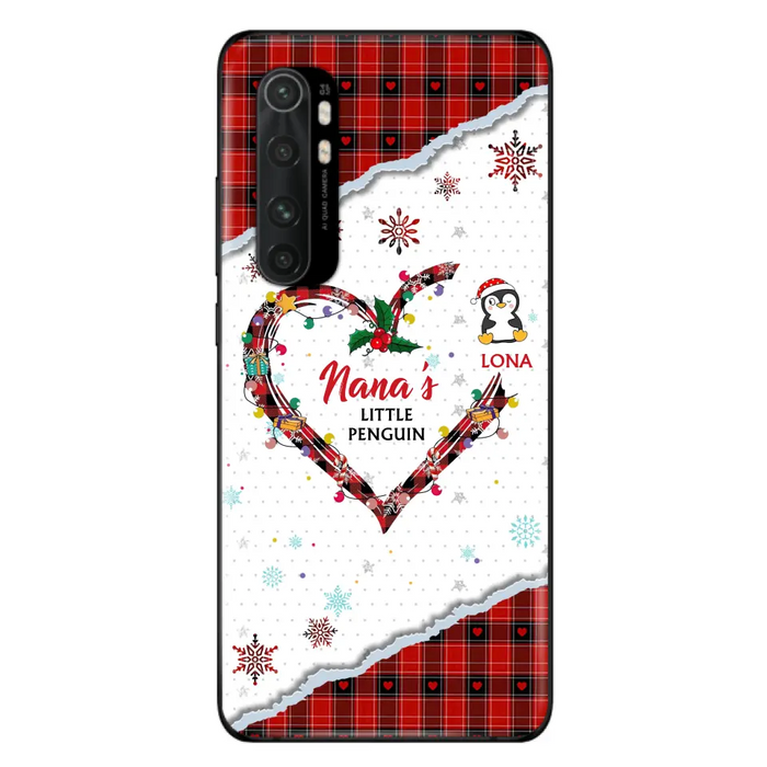 Personalized Christmas Nana Phone Case - Gift Idea For Grandma - Upto 10 Penguins - Case For Oppo/Xiaomi/Huawei