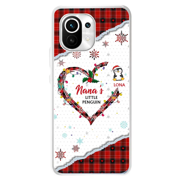 Personalized Christmas Nana Phone Case - Gift Idea For Grandma - Upto 10 Penguins - Case For Oppo/Xiaomi/Huawei