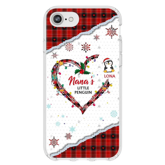 Personalized Christmas Nana Phone Case - Gift Idea For Grandma - Upto 10 Penguins -  Case For iPhone/Samsung