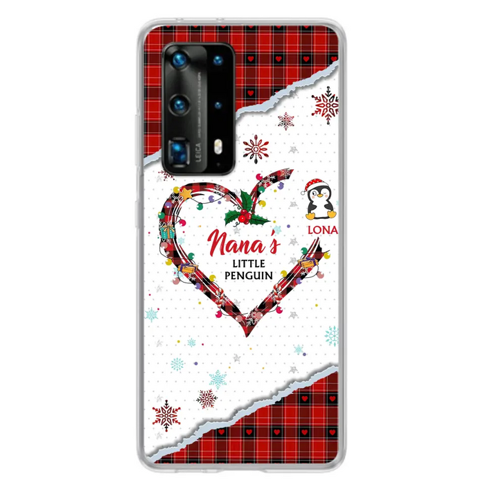 Personalized Christmas Nana Phone Case - Gift Idea For Grandma - Upto 10 Penguins - Case For Oppo/Xiaomi/Huawei