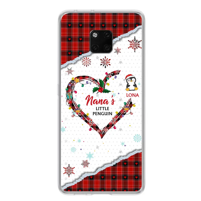 Personalized Christmas Nana Phone Case - Gift Idea For Grandma - Upto 10 Penguins - Case For Oppo/Xiaomi/Huawei