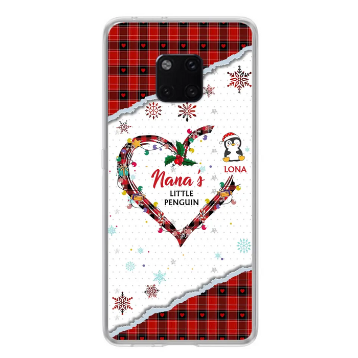 Personalized Christmas Nana Phone Case - Gift Idea For Grandma - Upto 10 Penguins - Case For Oppo/Xiaomi/Huawei