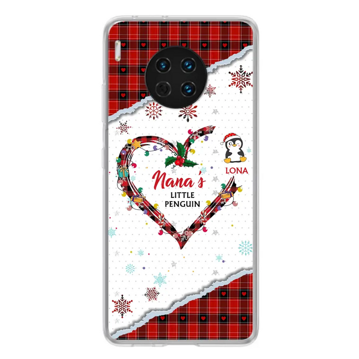 Personalized Christmas Nana Phone Case - Gift Idea For Grandma - Upto 10 Penguins - Case For Oppo/Xiaomi/Huawei