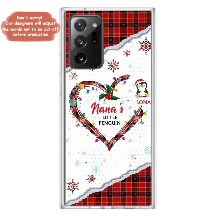 Personalized Christmas Nana Phone Case - Gift Idea For Grandma - Upto 10 Penguins -  Case For iPhone/Samsung