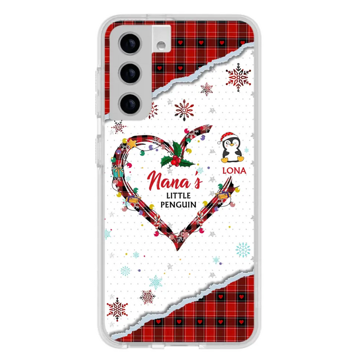 Personalized Christmas Nana Phone Case - Gift Idea For Grandma - Upto 10 Penguins -  Case For iPhone/Samsung