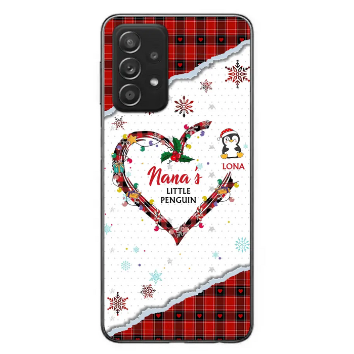 Personalized Christmas Nana Phone Case - Gift Idea For Grandma - Upto 10 Penguins -  Case For iPhone/Samsung