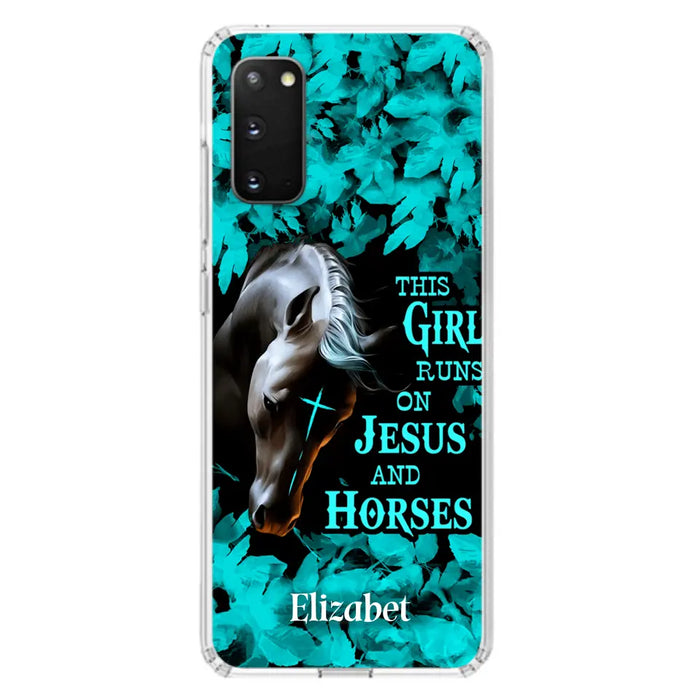 Custom Personalized Horse Girl Phone case - Case For iPhone And Samsung - This Girl Runs On Jesus And Horses