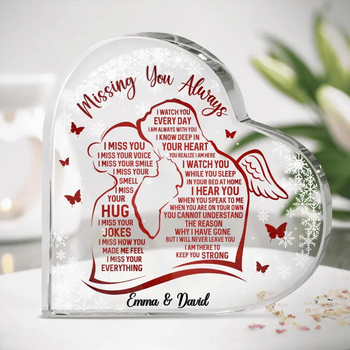 Personalized Couple Crystal Heart - Memorial Gift Idea For Couple - Missing You Always