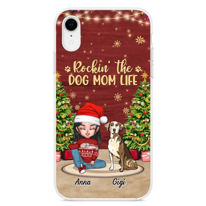 Custom Personalized Dog Mom iPhone/ Samsung Case - Christmas Gift Idea For Dogs Lovers - Upto 4 Dogs - Rockin' The Dog Mom Life