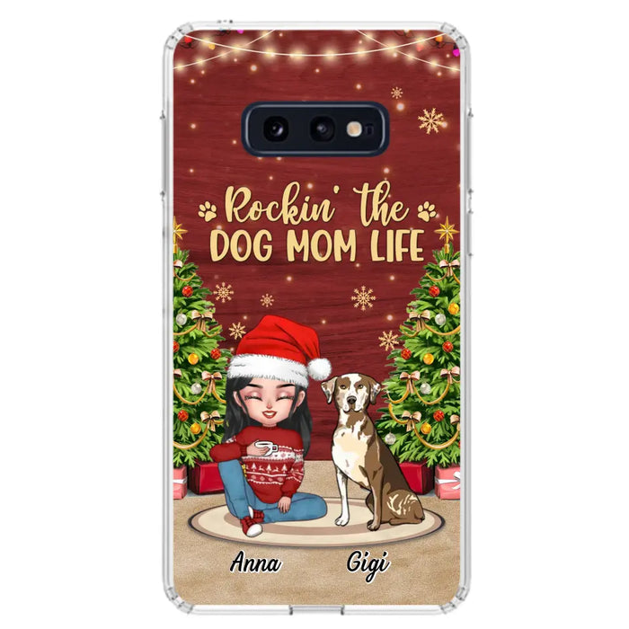 Custom Personalized Dog Mom iPhone/ Samsung Case - Christmas Gift Idea For Dogs Lovers - Upto 4 Dogs - Rockin' The Dog Mom Life