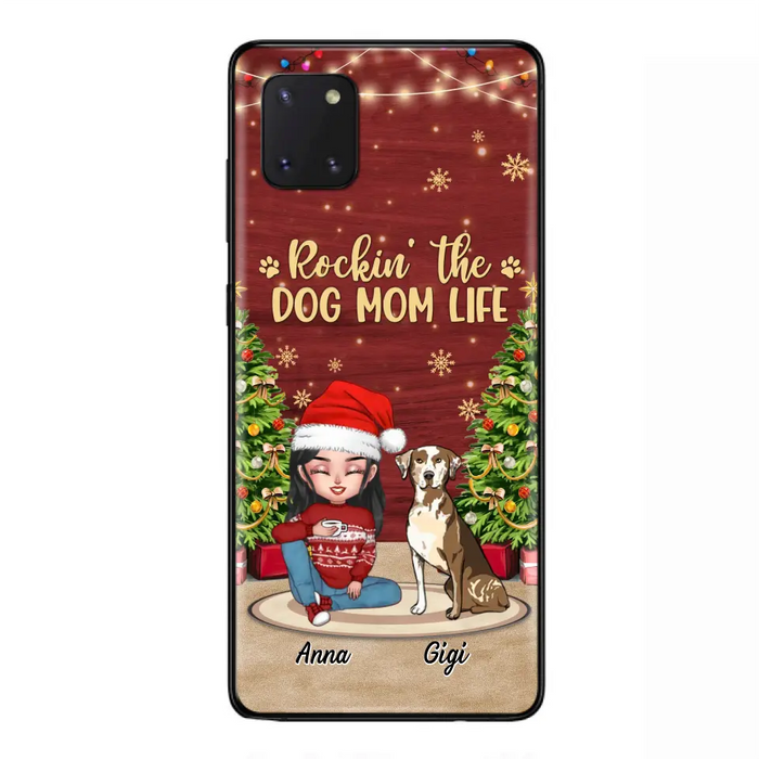 Custom Personalized Dog Mom iPhone/ Samsung Case - Christmas Gift Idea For Dogs Lovers - Upto 4 Dogs - Rockin' The Dog Mom Life