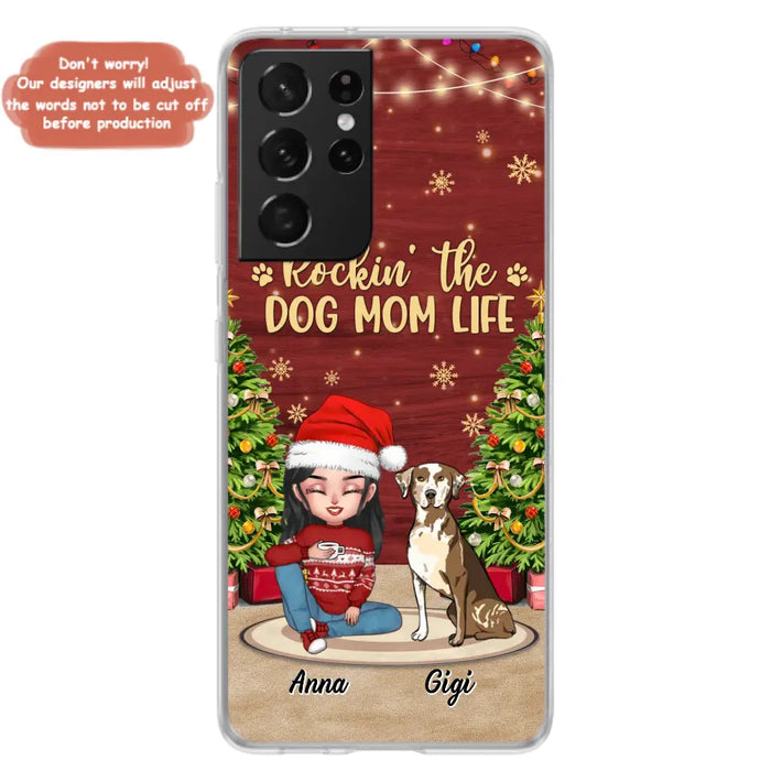 Custom Personalized Dog Mom iPhone/ Samsung Case - Christmas Gift Idea For Dogs Lovers - Upto 4 Dogs - Rockin' The Dog Mom Life