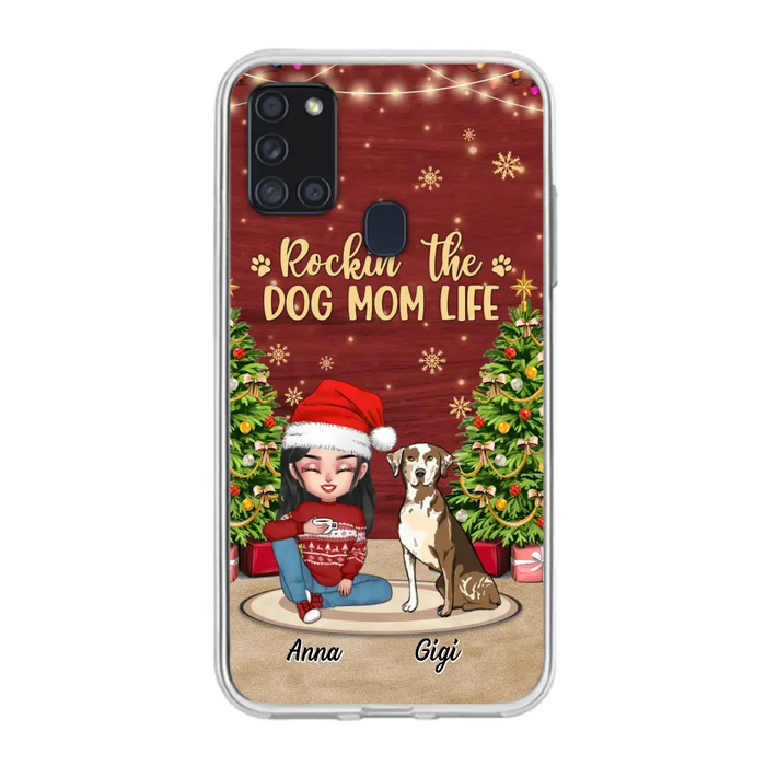 Custom Personalized Dog Mom iPhone/ Samsung Case - Christmas Gift Idea For Dogs Lovers - Upto 4 Dogs - Rockin' The Dog Mom Life