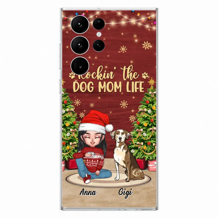 Custom Personalized Dog Mom iPhone/ Samsung Case - Christmas Gift Idea For Dogs Lovers - Upto 4 Dogs - Rockin' The Dog Mom Life