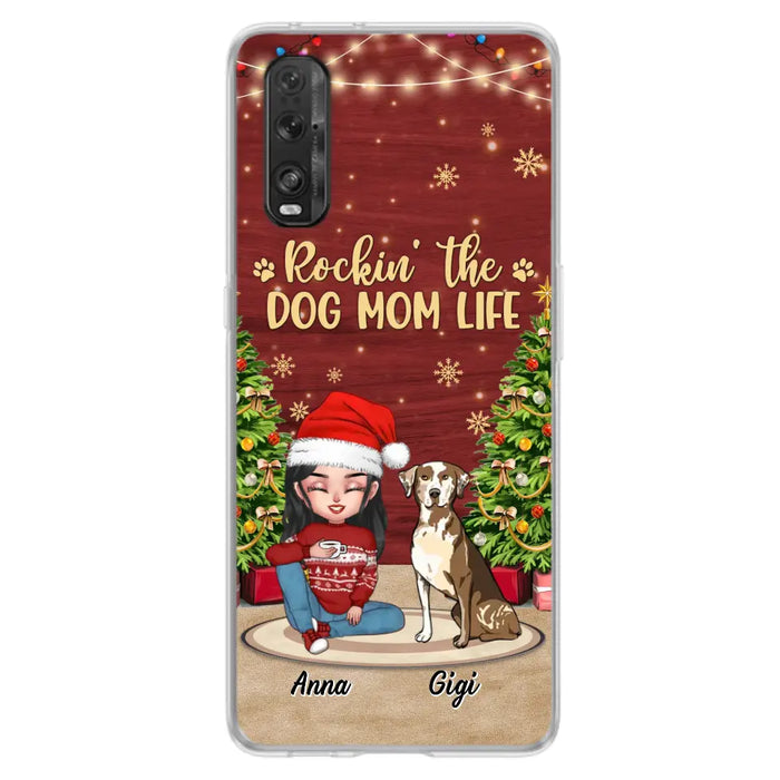 Custom Personalized Dog Mom Phone Case - Christmas Gift Idea For Dogs Lovers - Upto 4 Dogs - Rockin' The Dog Mom Life - Case For Xiaomi/ Oppo/ Huawei