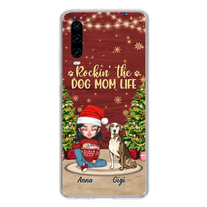 Custom Personalized Dog Mom Phone Case - Christmas Gift Idea For Dogs Lovers - Upto 4 Dogs - Rockin' The Dog Mom Life - Case For Xiaomi/ Oppo/ Huawei