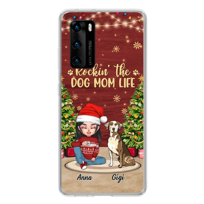 Custom Personalized Dog Mom Phone Case - Christmas Gift Idea For Dogs Lovers - Upto 4 Dogs - Rockin' The Dog Mom Life - Case For Xiaomi/ Oppo/ Huawei