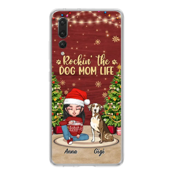 Custom Personalized Dog Mom Phone Case - Christmas Gift Idea For Dogs Lovers - Upto 4 Dogs - Rockin' The Dog Mom Life - Case For Xiaomi/ Oppo/ Huawei