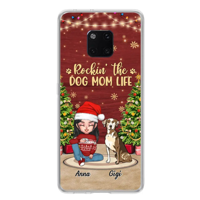 Custom Personalized Dog Mom Phone Case - Christmas Gift Idea For Dogs Lovers - Upto 4 Dogs - Rockin' The Dog Mom Life - Case For Xiaomi/ Oppo/ Huawei