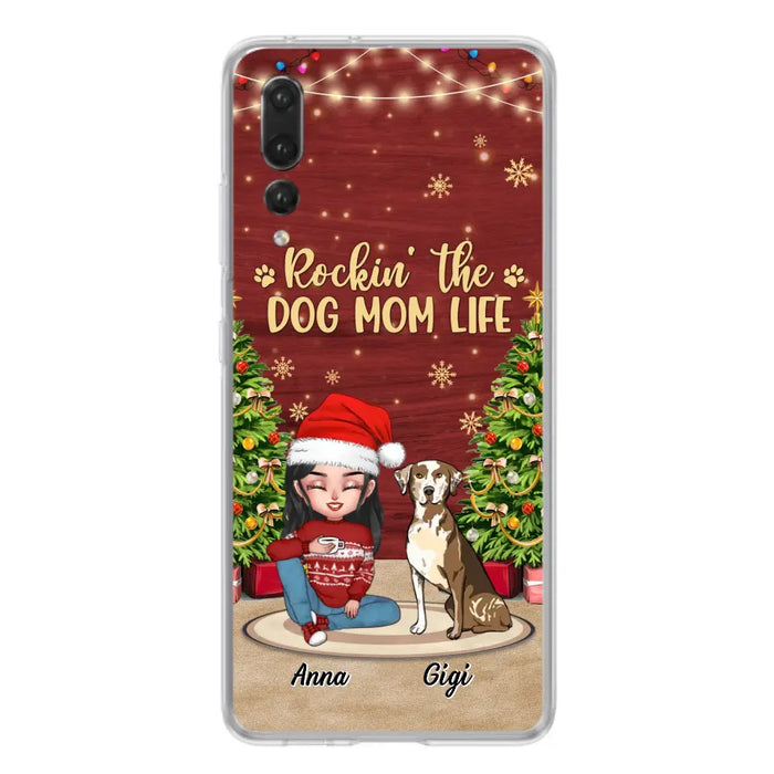 Custom Personalized Dog Mom Phone Case - Christmas Gift Idea For Dogs Lovers - Upto 4 Dogs - Rockin' The Dog Mom Life - Case For Xiaomi/ Oppo/ Huawei