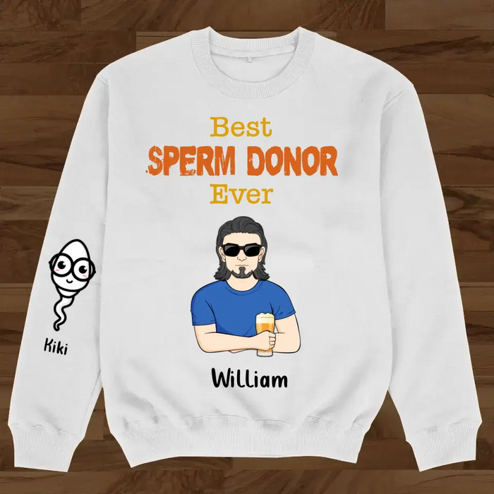 Personalized Father AOP Sweater - Up to 6 Children - Christmas Gift Idea for Father - Best Sperm Donor Ever