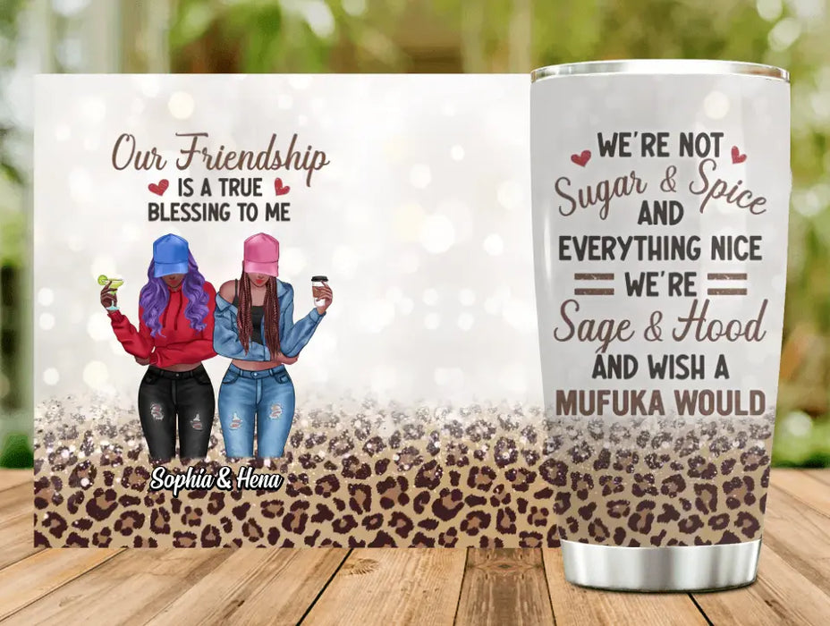 Custom Personalized Besties Tumbler - Best Gift Idea For Friends - Our Friendship Is A True Blessing To Me