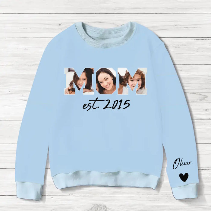 Custom Personalized Mom Photo AOP Sweater - Upto 6 Custom Names - Christmas/Birthday/Mother's Day Gift Idea for Mom