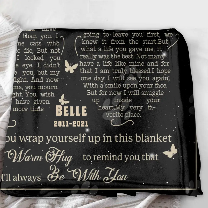 Personalized Memorial Single Layer Fleece/ Quilt Blanket - Memorial Gift Idea For Pet Lover - Upload Photo - Don't Cry Sweet Mama