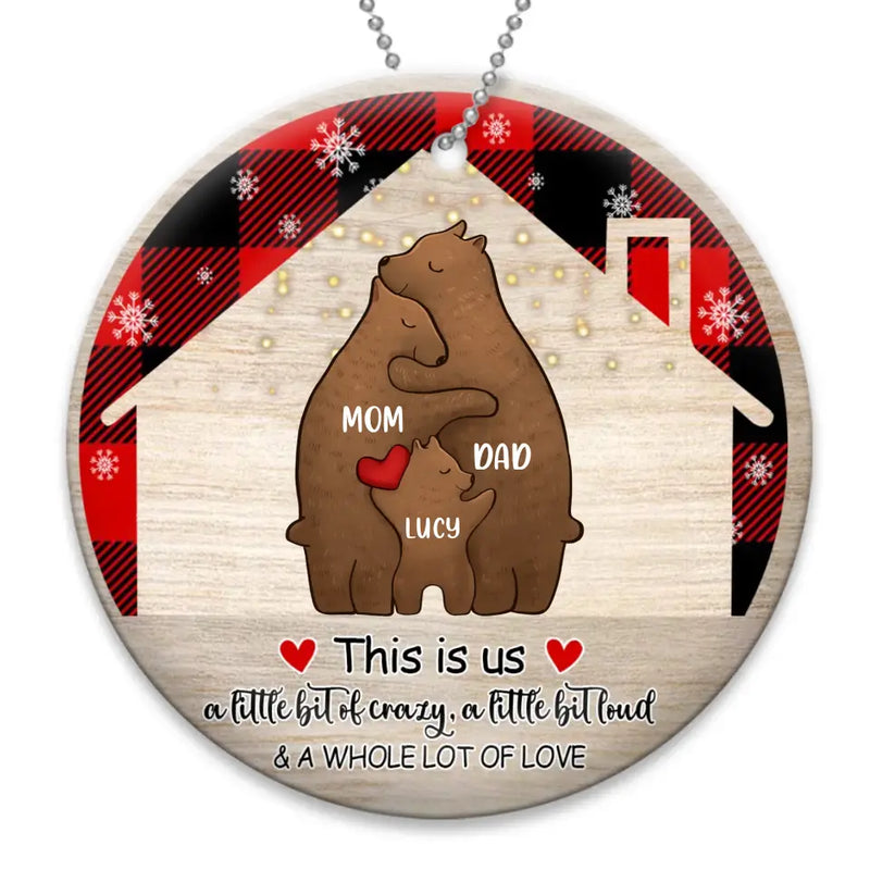 Personalized Family Christmas Circle Wooden Ornament - Up to 4 Child - Gift Idea For Couple/Family - This Is Us