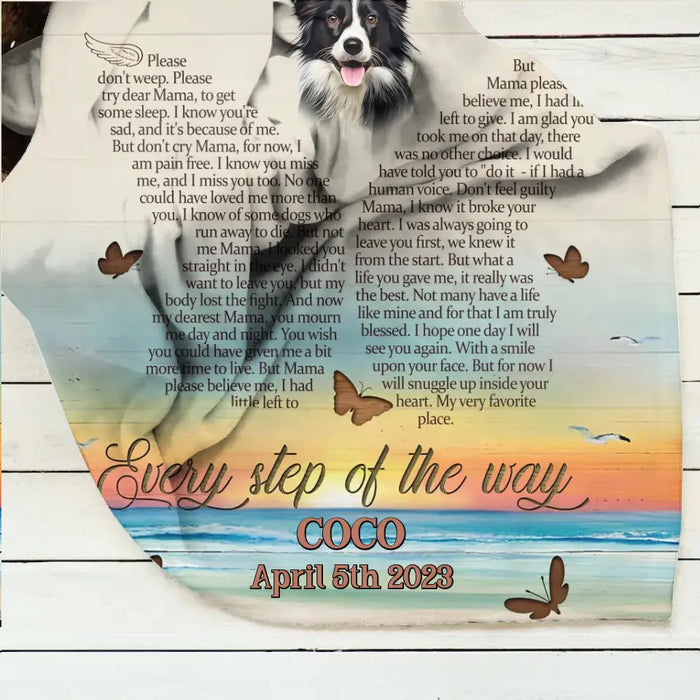 Custom Personalized Memorial Photo Single Layer Fleece/ Quilt Blanket - Memorial Gift Idea for Dog/
Cat Owners - Don't Cry Sweet Mama