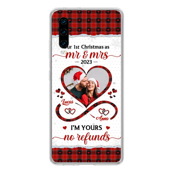 Custom Personalized Couple Photo Phone Case - Christmas Gift Idea For Couple/ Him/ Her - Our 1st Christmas As Mr & Mrs - Case For Oppo/ Xiaomi/ Huawei