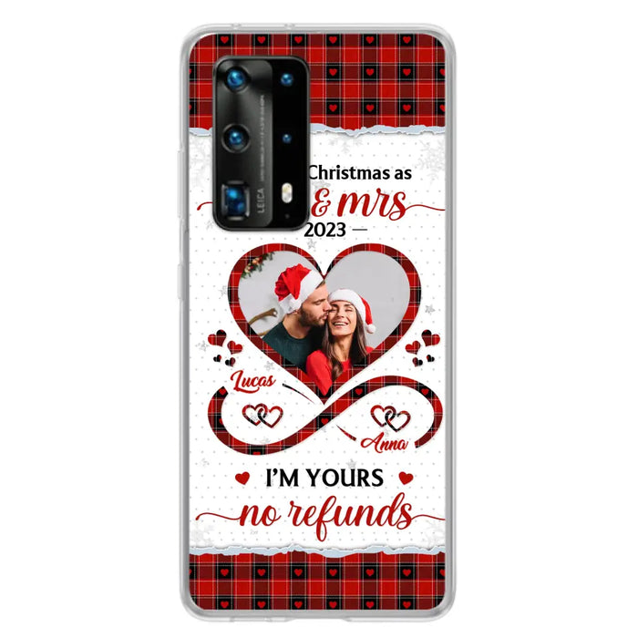 Custom Personalized Couple Photo Phone Case - Christmas Gift Idea For Couple/ Him/ Her - Our 1st Christmas As Mr & Mrs - Case For Oppo/ Xiaomi/ Huawei