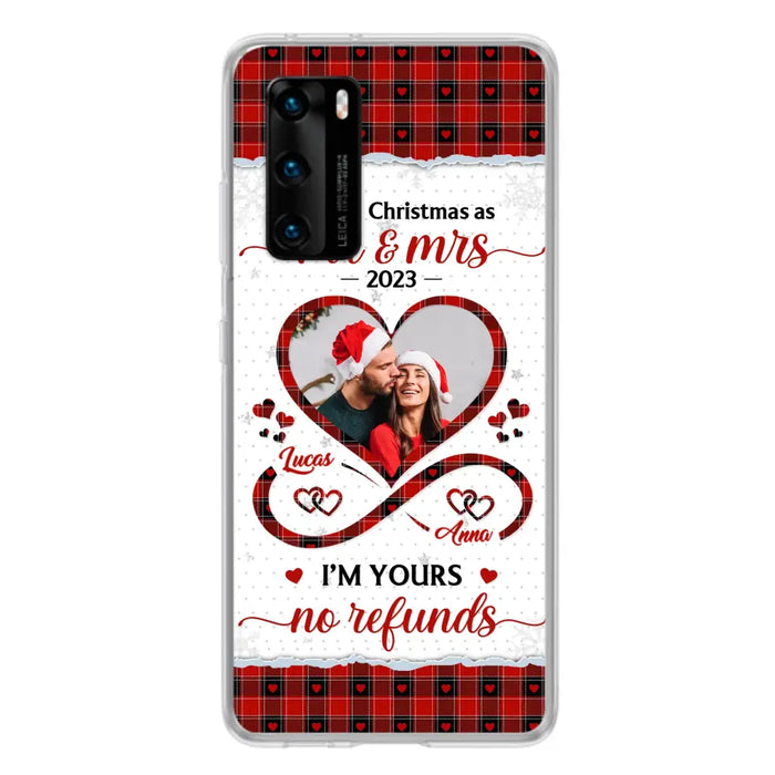 Custom Personalized Couple Photo Phone Case - Christmas Gift Idea For Couple/ Him/ Her - Our 1st Christmas As Mr & Mrs - Case For Oppo/ Xiaomi/ Huawei