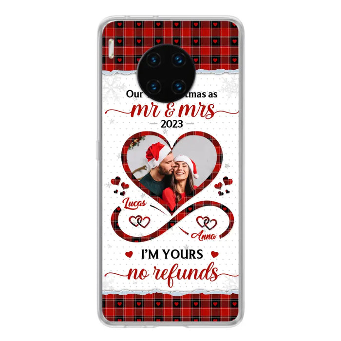 Custom Personalized Couple Photo Phone Case - Christmas Gift Idea For Couple/ Him/ Her - Our 1st Christmas As Mr & Mrs - Case For Oppo/ Xiaomi/ Huawei