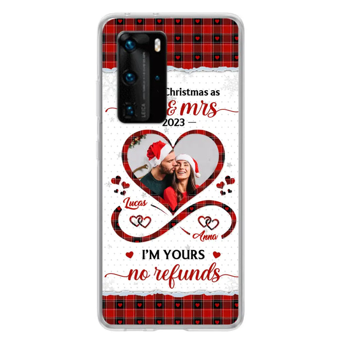 Custom Personalized Couple Photo Phone Case - Christmas Gift Idea For Couple/ Him/ Her - Our 1st Christmas As Mr & Mrs - Case For Oppo/ Xiaomi/ Huawei