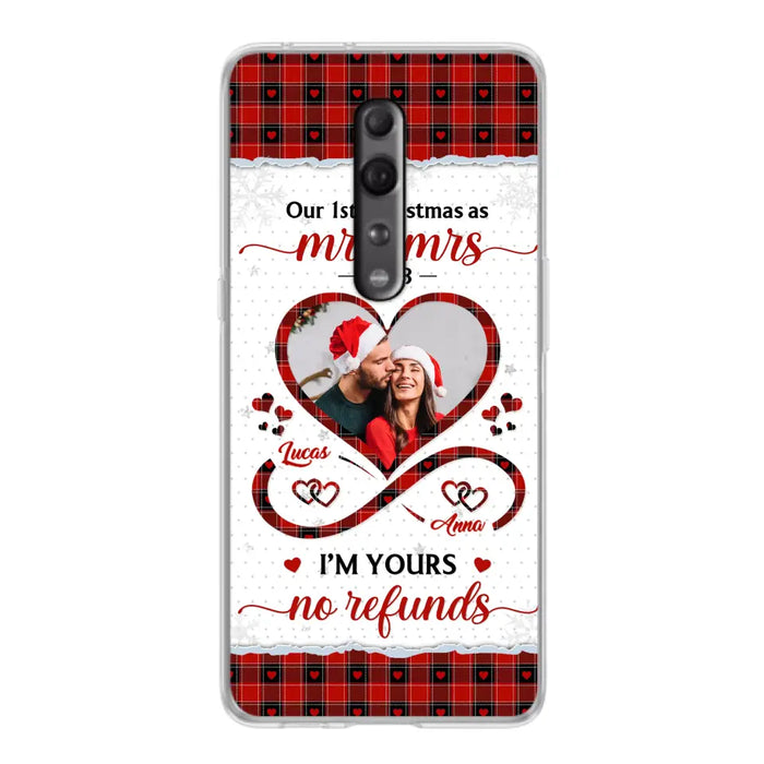 Custom Personalized Couple Photo Phone Case - Christmas Gift Idea For Couple/ Him/ Her - Our 1st Christmas As Mr & Mrs - Case For Oppo/ Xiaomi/ Huawei