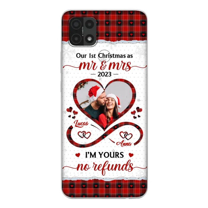 Custom Personalized Couple Photo Phone Case - Christmas Gift Idea For Couple/ Him/ Her - Our 1st Christmas As Mr & Mrs - Case For Oppo/ Xiaomi/ Huawei