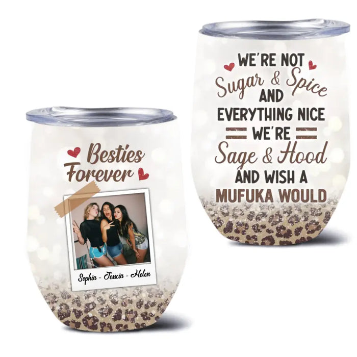 Custom Personalized Bestie Wine Tumbler - Gift Idea For Best Friend - Upload Photo - Besties Forever