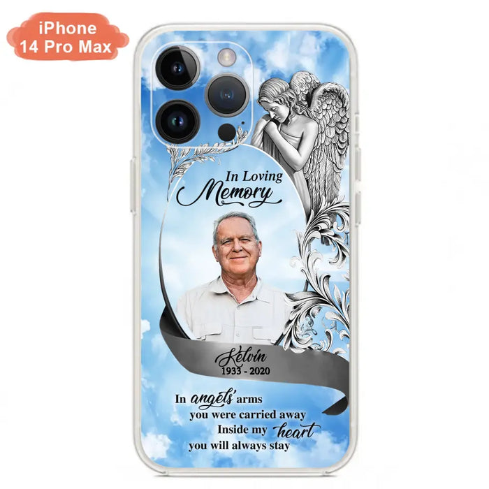 Custom Personalized Memorial Photo Phone Case - Memorial Gift Idea for Family - Inside My Heart You Will Always Stay - Case For iPhone/Samsung