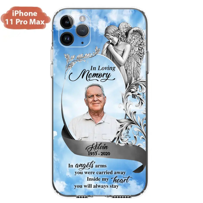 Custom Personalized Memorial Photo Phone Case - Memorial Gift Idea for Family - Inside My Heart You Will Always Stay - Case For iPhone/Samsung